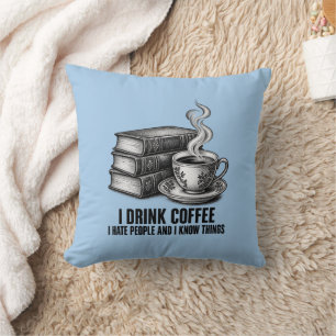 Books & Coffee Vintage Engraving Cushion