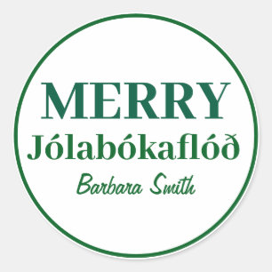 Books & Cosy Nights: Merry Jolabokaflod Classic Ro Classic Round Sticker