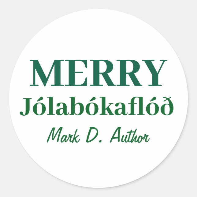 Books & Cosy Nights: Merry Jolabokaflod Classic Round Sticker (Front)