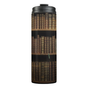 books covers bookcase old library thermal tumbler