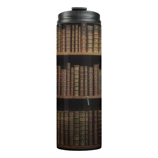 books covers bookcase old library thermal tumbler (Front)