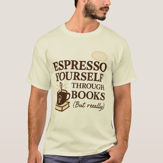Books & Espresso Shirt – For Cosy Coffee Moments (Front)