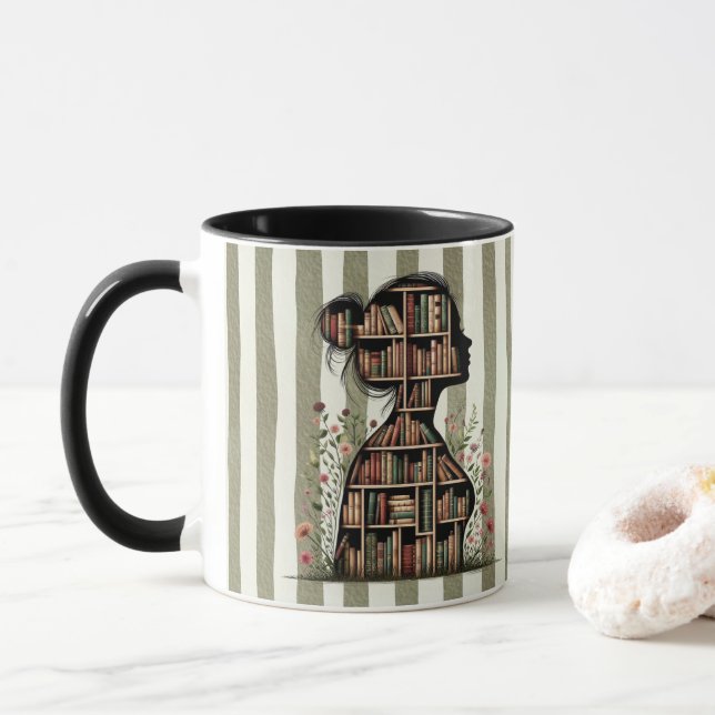Books Feed My Imagination for Bookish Mug (With Donut)