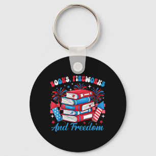 Books Fireworks And Freedom Independence Day Book Key Ring