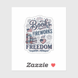 Books Fireworks and Freedom Patriotic Reader Shirt