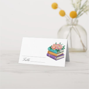 Books Floral Bridal shower - wedding place cards