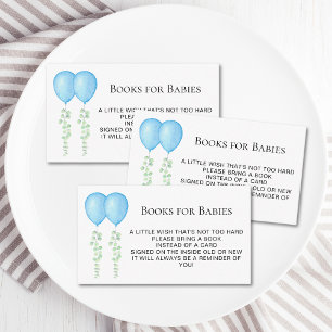 Books For Babies Balloon Twins Baby Shower Enclosure Card