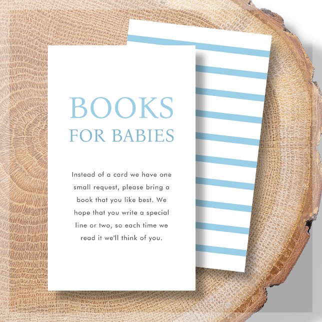 Books for Babies | Blue Twin Baby Shower  Enclosure Card (Creator Uploaded)