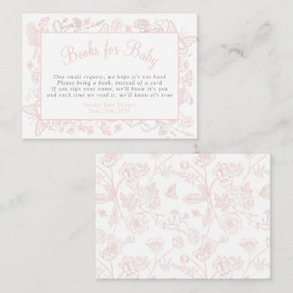Books for Baby A Little Butterfly Pink Baby Shower Enclosure Card