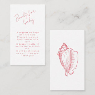 Books For Baby Baby Chic Pink Seashell Baby Shower Enclosure Card