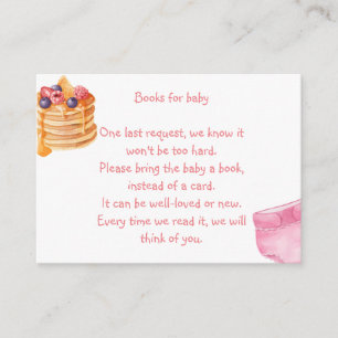 Books for baby, baby girl shower enclosure card