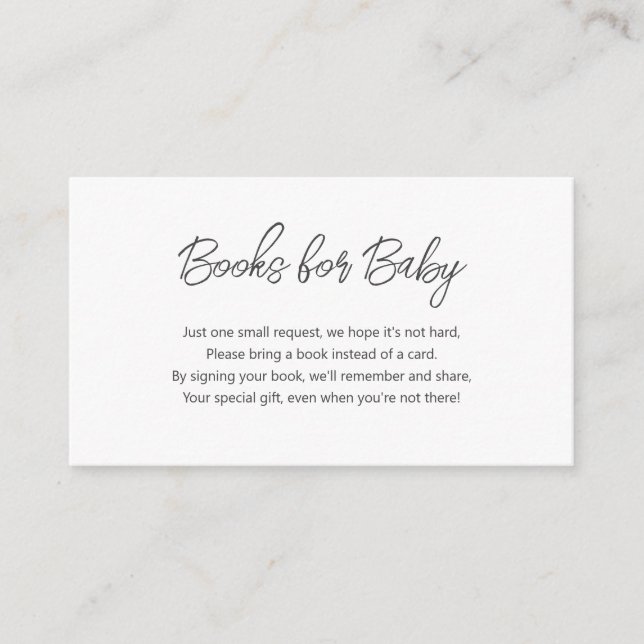 Books for Baby - Baby Shower book request Enclosur Enclosure Card (Front)