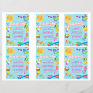Books for Baby baby shower cards, pool baby shower