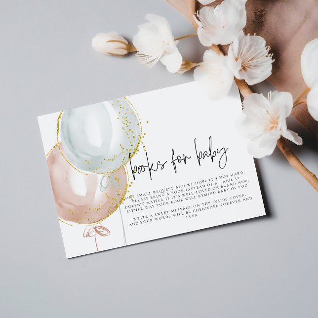 Books for Baby Balloon Gender Reveal Baby Shower Enclosure Card (Books for Baby Balloon Gender Reveal Baby Shower Enclosure Card)