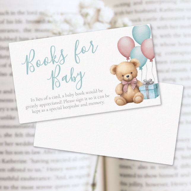 Books For Baby Bear Baby Shower Enclosure Card (Books For Baby Bear Baby Shower Enclosure Card)