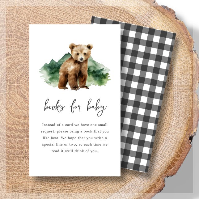 Books for Baby | Bear Cub Baby Shower Enclosure Card (Creator Uploaded)