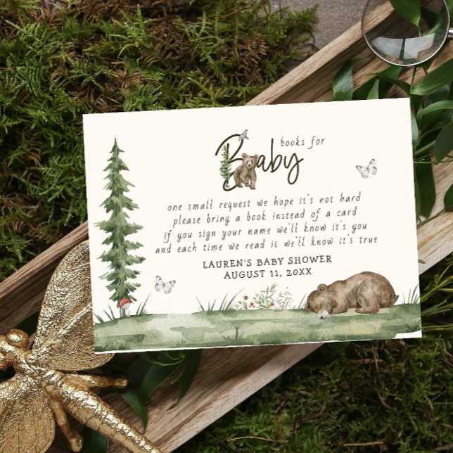 Books for Baby Bear Gender Neutral Woodland Shower Enclosure Card (Books For Baby)