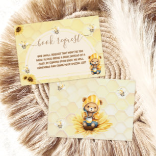 Books For Baby Bear Honey Bee Yellow Baby Shower  Enclosure Card