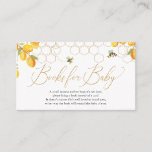  Books for Baby Bees & Honeycomb Gold Glitter Enclosure Card