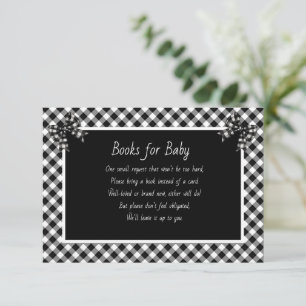 Books for Baby Black and White Plaid Enclosure Card