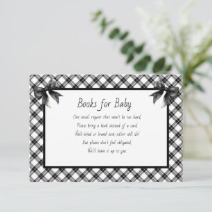 Books for Baby Black and White Plaid Enclosure Card