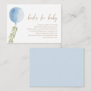 Books for Baby Blue Balloon Eucalyptus Foliage Enclosure Card
