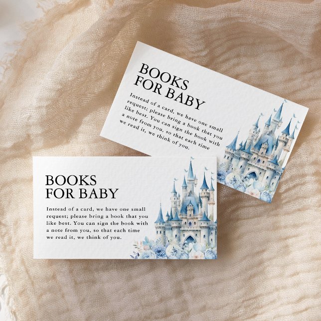 Books for Baby Blue Fairytale Castle Baby Shower Enclosure Card (Creator Uploaded)