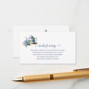  Books for Baby Blue Hydrangea Tea Party Enclosure Card