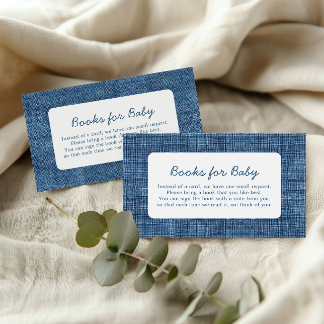 Books For Baby Blue Jean Baby Denim Baby Shower Enclosure Card (Creator Uploaded)