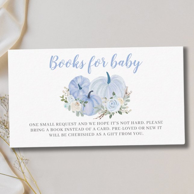 Books For Baby Blue Little Pumpkin Baby Shower Enclosure Card (Creator Uploaded)