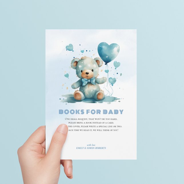 Books For Baby Blue Teddy Bear Thank You Card (Creator Uploaded)