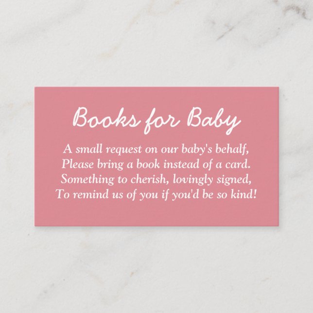 Books for Baby Blush Pink Enclosure Card (Front)