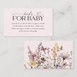 Books for Baby Blush Pink Wildflower Enclosure Card