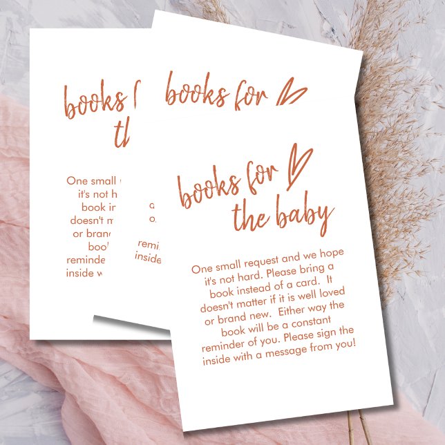 Books For Baby Boho Minimalist Heart Terracotta Enclosure Card (Creator Uploaded)