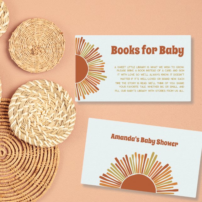 Books For Baby Boho Retro Boy Baby Shower Enclosure Card (Books For Baby Boho Retro Boy Baby Shower Enclosure Card)