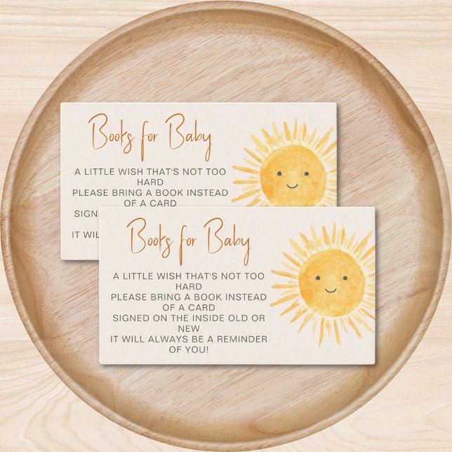 Books For Baby Boho Sunshine Baby Shower Enclosure Card (Creator Uploaded)