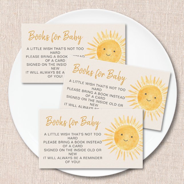 Books For Baby Boho Sunshine Baby Shower  Enclosure Card (Creator Uploaded)