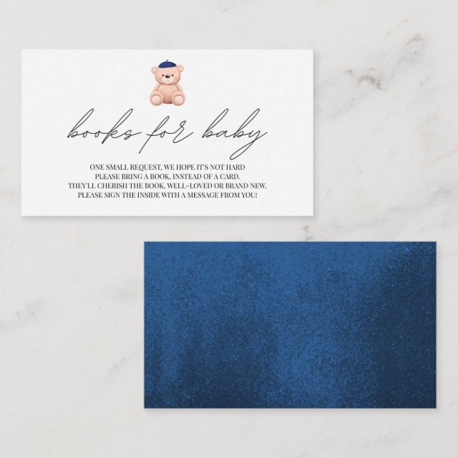 Books for Baby Bonjour Bebe French baby shower Enclosure Card (Front/Back)