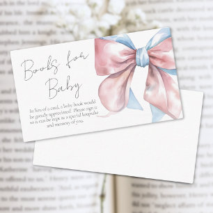 Books For Baby Bow Baby Shower Enclosure Card
