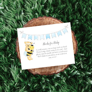 Books For Baby Boy Teddy Bear and Bee Enclosure Card