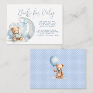 Books For Baby - Boy Teddy Bear Reading A Book Enclosure Card