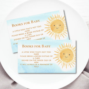 Books For Baby Boy's Sun Baby Shower Enclosure Card