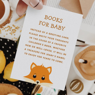 Books for baby. Bring a book request Fox animal Enclosure Card