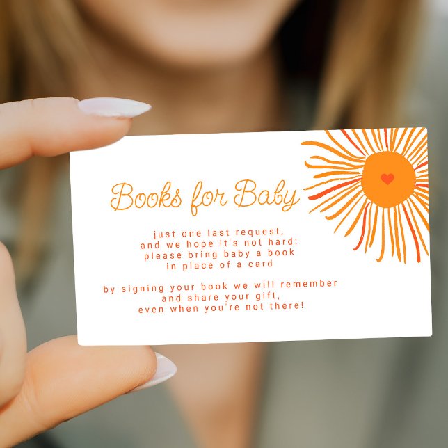 Books for baby bring a book sun baby shower enclosure card (Creator Uploaded)