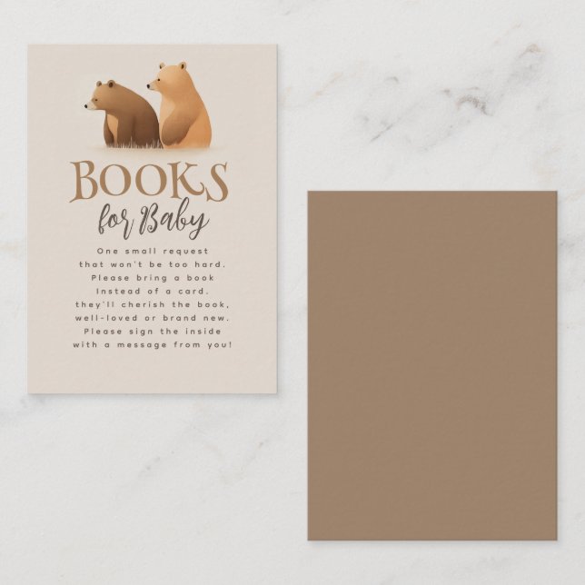 Books For Baby Brown Baby Shower Request Card (Front/Back)