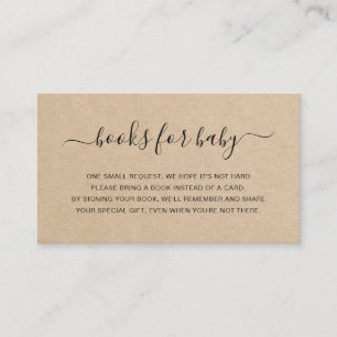 Books for Baby Brown Gender Neutral Baby Shower Enclosure Card