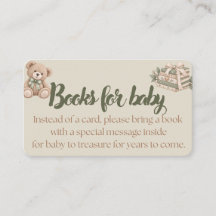 Books for Baby Card | Baby Shower Insert