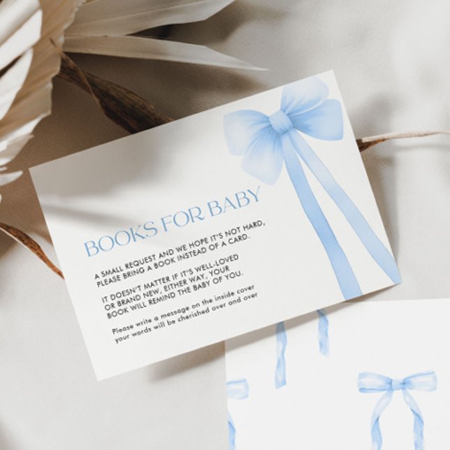 Books for Baby Card Blue Bow (Creator Uploaded)