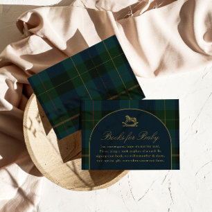 Books for Baby Card Classic Polo Dark Green Plaid 