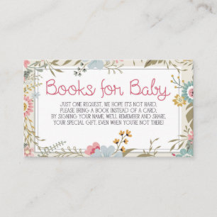 Books for Baby Card Insert Baby Shower